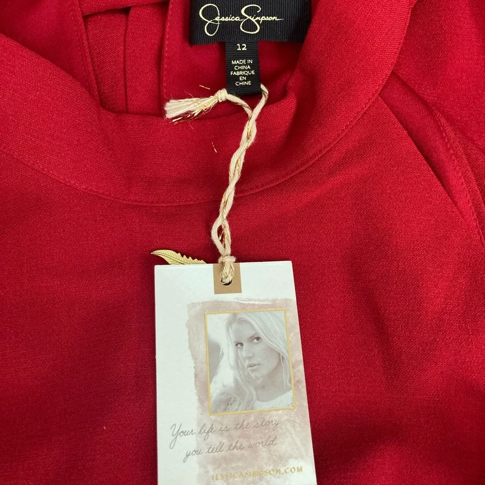 Jessica Simpson racer front red midi dress- US 12 - Picture 7 of 7